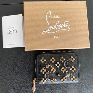 Christian Louboutin Studded Black Leather Wallet